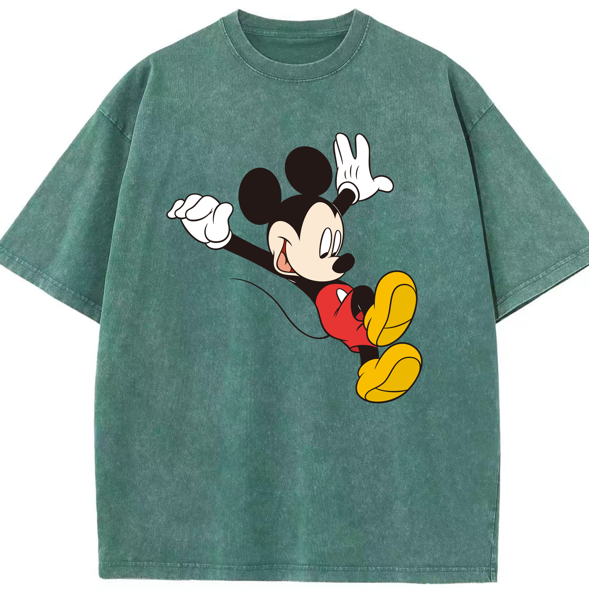 （画像用） ミッキーマウス Mickey Mouse 綿100% ヴィンテージ風 半袖Tシャツ（フロントプリント）